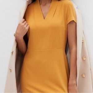 Banana Republic Factory Mustard Yellow Sheath Dress